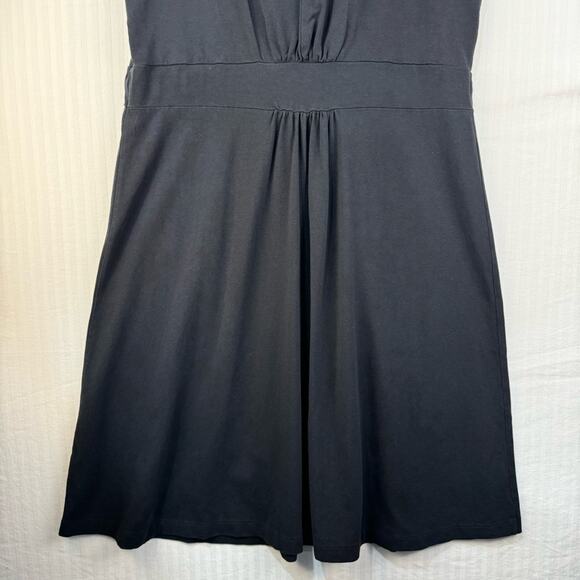 Land’s End Black Mini Dress Sleeveless Plus Size 1X Crossed V-Neck Cotton Blend - Picture 5 of 8